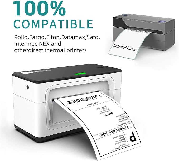 2000 Labels 4 x 6 3-Proof Commercial Grade Fanfold Direct Thermal Labels - Image 3