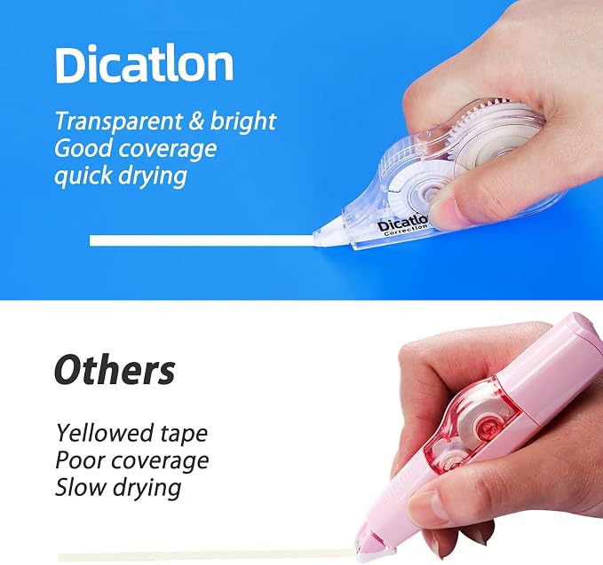 White Correction Tape 10 Pack, Easy Use Roller Applicator, Instant Dry - Image 4