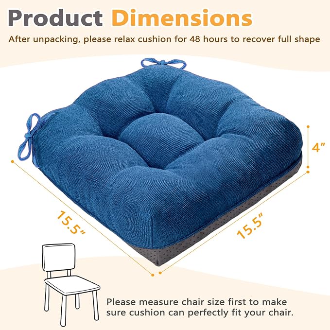 MAGIC ELEPHANT Chair Cushions for Dining Chairs, Memory Foam Kitchen Chair - Image 2