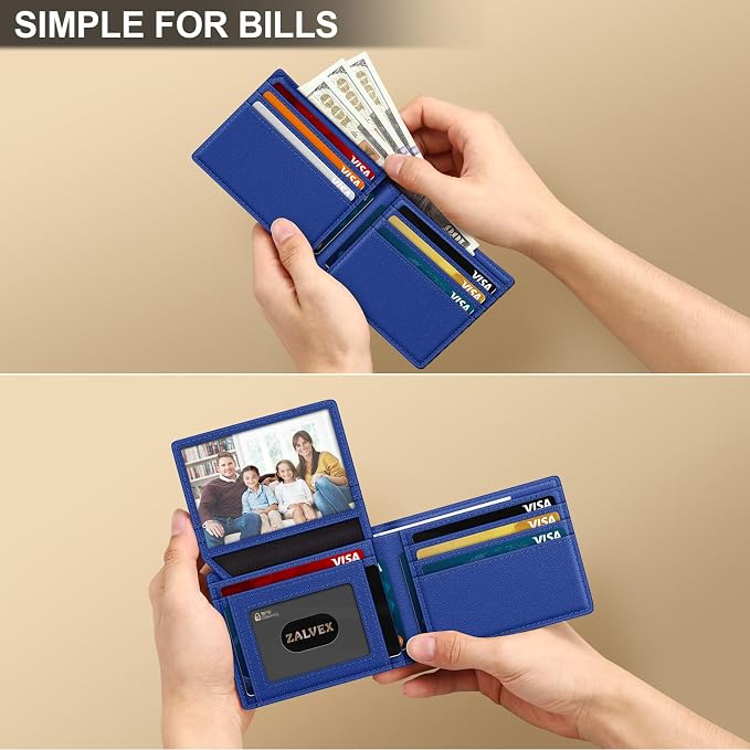 Wallet for Men Slim RFID Blocking Leather Credit Card Holder Wallet for 14 Cards - Image 5