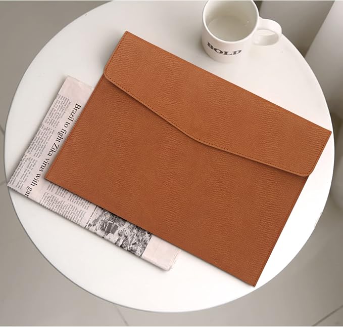FYY File Folder, PU Leather A4 Document Holder File Organizer Filing Envelope - Image 6