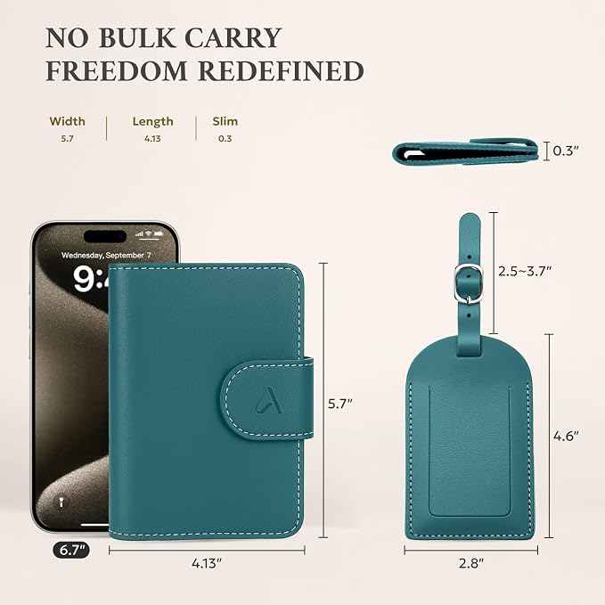 ALLIVE RFID Passport Holder for Travel, Genuine Leather Passport Holder - Image 4