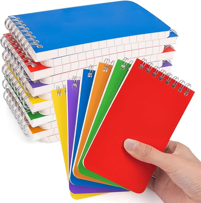 Pocket Notebook Bulk 3x5 Inch, 18 Packs Mini Top Bound Spiral Notepad, Small by WeLiu