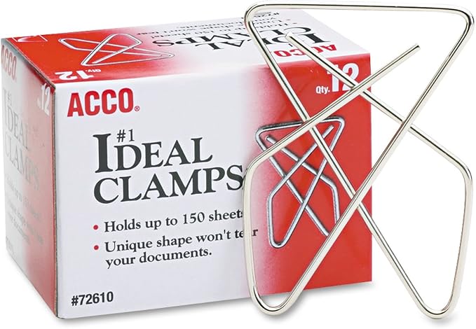 ACCO Brands Ideal Paper Clamp, Smooth Finish, No.1 Size by ACCO+Brands