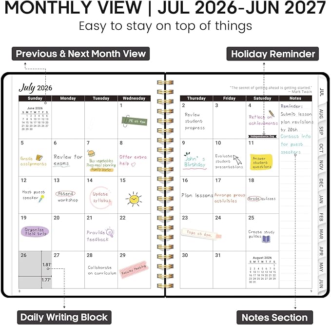 8.5" x 11" Academic Planner 2026-2027, Weekly & Monthly Calendar Planner Book - Image 2