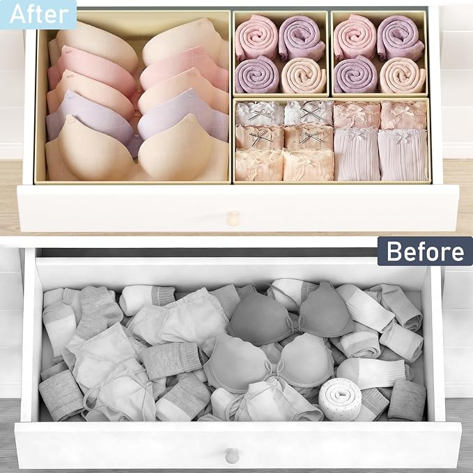 DIMJ Drawer Organizer Clothes, 28 Pack Dresser Organizer, Foldable Closet - Image 6