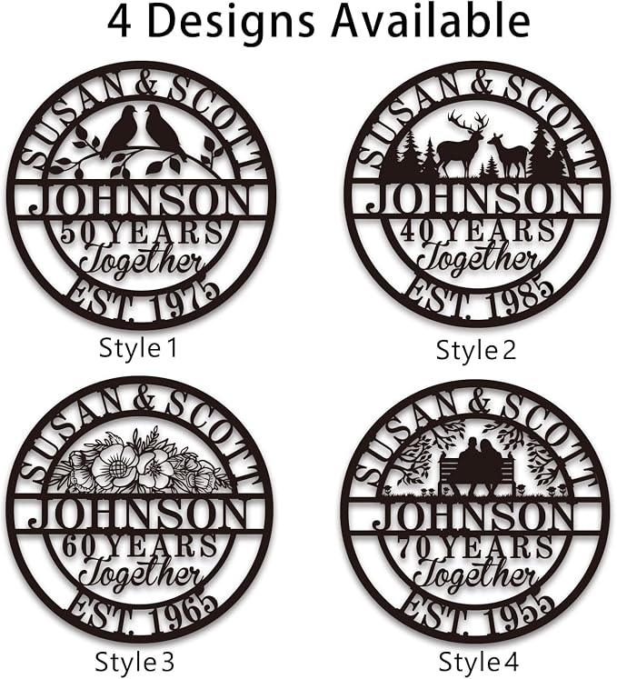 Personalized Wedding Anniversary Sign Gifts, Custom 50th 40th 65th 60th 25th - Image 3