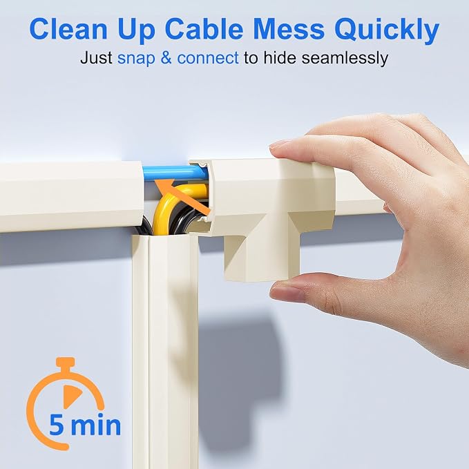Yecaye 125in Cord Hider, Large Cord Covers - Image 3