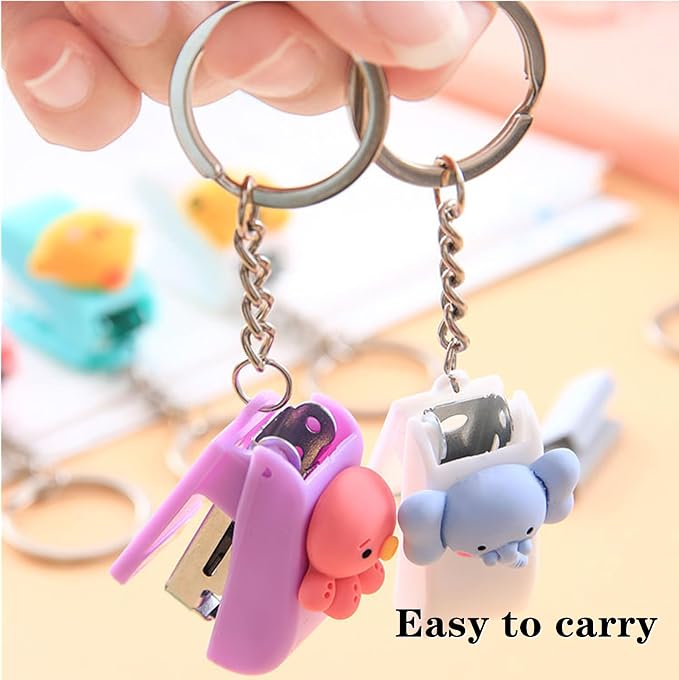 4 PCS Mini Stapler Cute Small Stapler Mini Stationery Set Pink Stapler & - Image 4