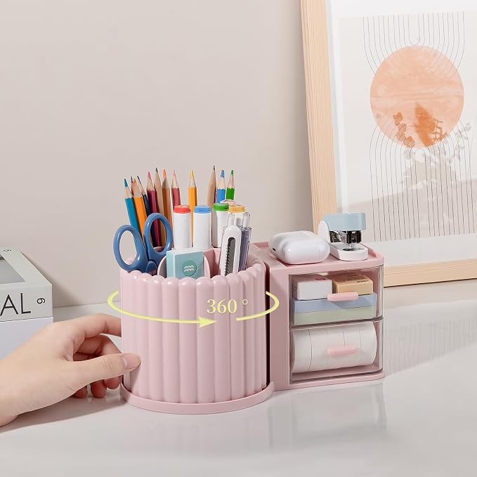 Anyoifax 360° Rotating Pen Holder 7 Slots Desk Organizer - Image 2