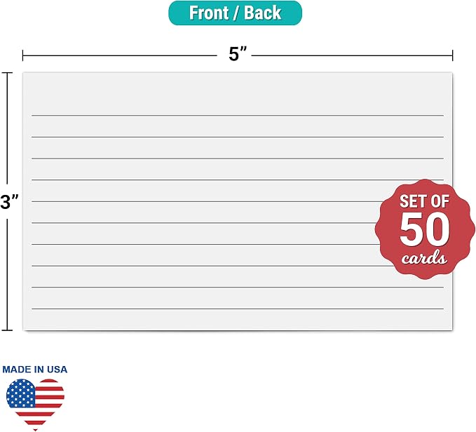 321Done Ruled Note Cards, 3x5 Thick Index Cards - Image 2
