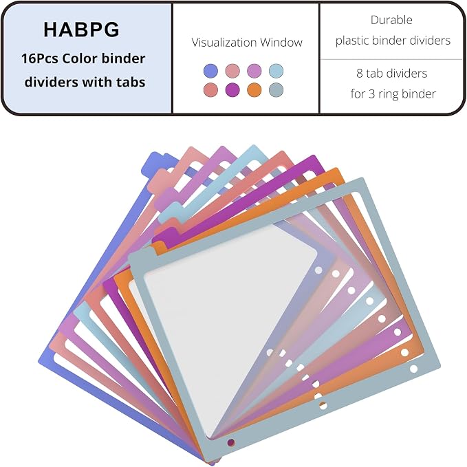 HABGP 2 Set 8 Tab Binder Dividers - Image 2