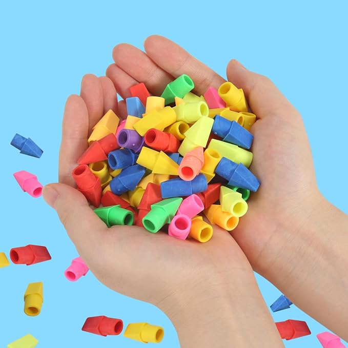 300 Pack Pencil Top Erasers Bulk 10 Colors and Cap Erasers - Image 5