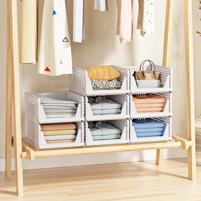 5 Pack Stackable Closet Storage Basket - Image 5
