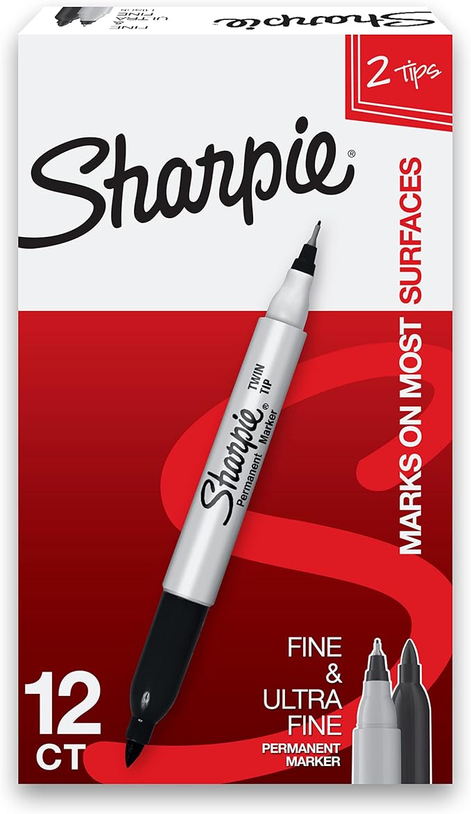 Sharpie Twin Tip Permanent Markers, Fine and Ultra Fine by Unknown
