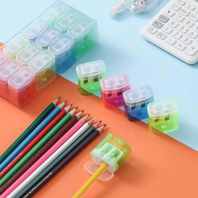 XYW 24 Pack Compact Dual-Hole Manual Pencil Sharpeners - Image 3