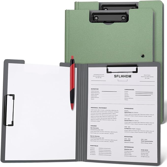 SFLHHDM 2 PCS Clipboards Foldable, Folding 360°Cover Folder Clipboard, Plastic by SFLHHDM