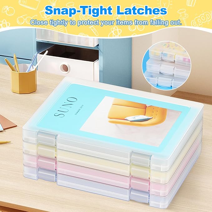 4 Pack A4 File Box Paper Organizers Holder, Transparent Document Paper Project - Image 3