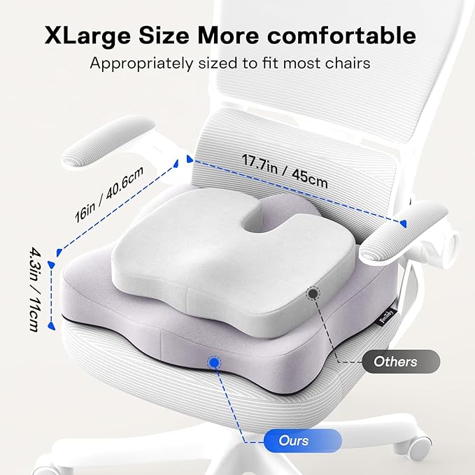 Seat Cushions for Office Chairs - Pressure Relief Seat Cushion - Car Seat Cushions for Pressure Relief, Tailbone Pain, Sciatica & Back Pain Relief for Office Chairs (Purple)-DeskLoop Office