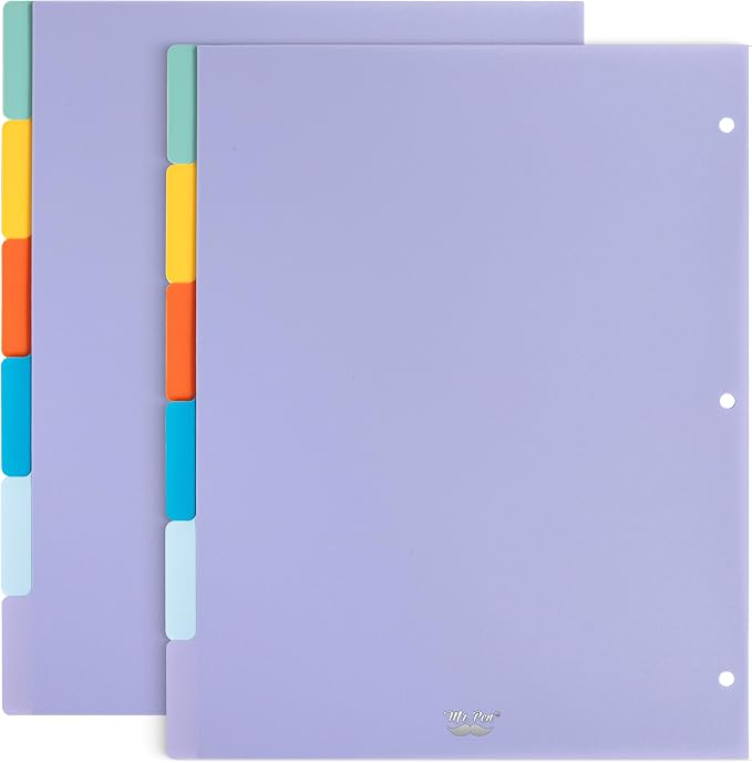 Mr. Pen- Dividers for 3 Ring Binder, 2 Sets, 6 Pack/Set, Binder Dividers by MrPen
