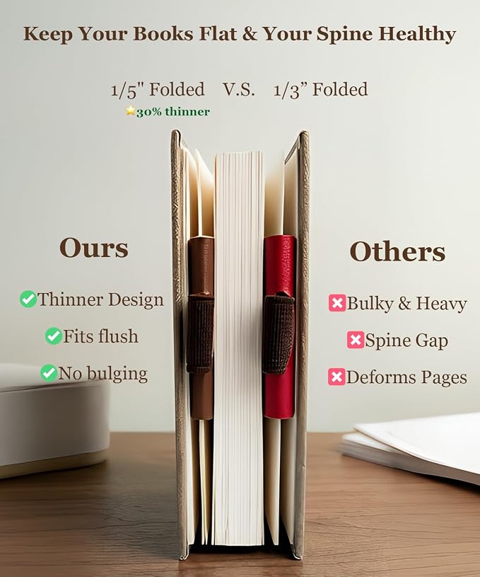 3-Pack Magnetic Leather Bookmarks - Image 3
