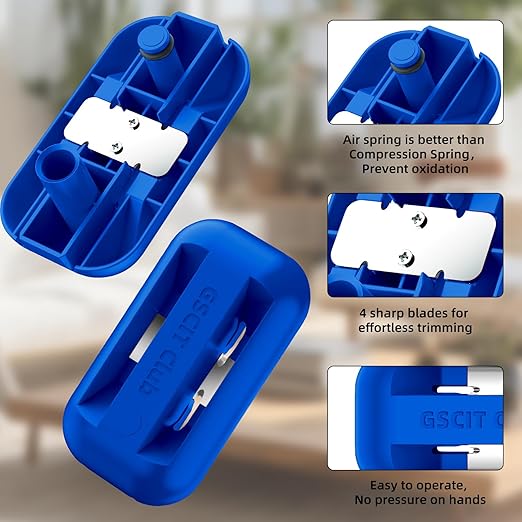 GSCIT Club Edge Banding Trimmer, with Tungsten Carbide Blades, Hand Planer Edge Bander for Burrs,Edge Corner Planer,Wood Chamfering Fillet Scraper,Edge Banding Cutter for PVC ABS Melamine (Blue)-DeskLoop Office