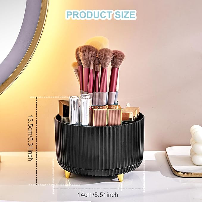 Cayxenful Pencil Holder For Desk, 5 Slots 360°Degree Rotating Desk Organizers - Image 3