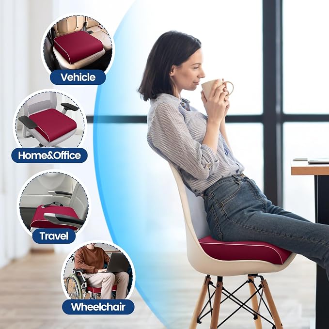 SweetSlubr Seat Cushion for Tailbone Pain Relief, Office Chair Cushion - Image 6