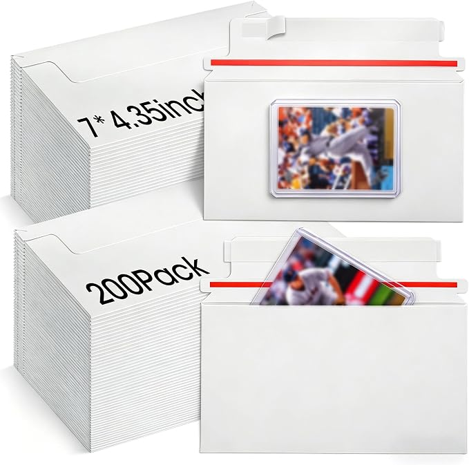 200 Pack Trading Card mailing Envelopes, Toploaders and Card Protectors by JPPSUJJ