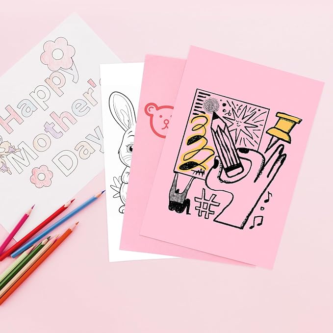 M&G 100 Sheets Pink Copy Printing Paper, 8.3 X 11.7 inch Colored Printer Papers, Pink Construction Paper for Card Making Scrapbooking School Office Party DIY Craft-DeskLoop Office