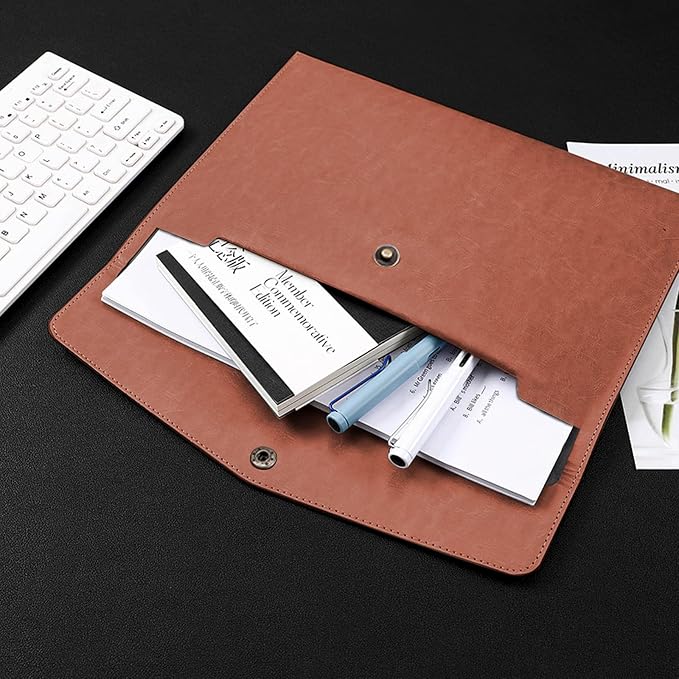 VANRA 1 Piece PU Leather File Folders A4 Document Holder File Envelope - Image 6