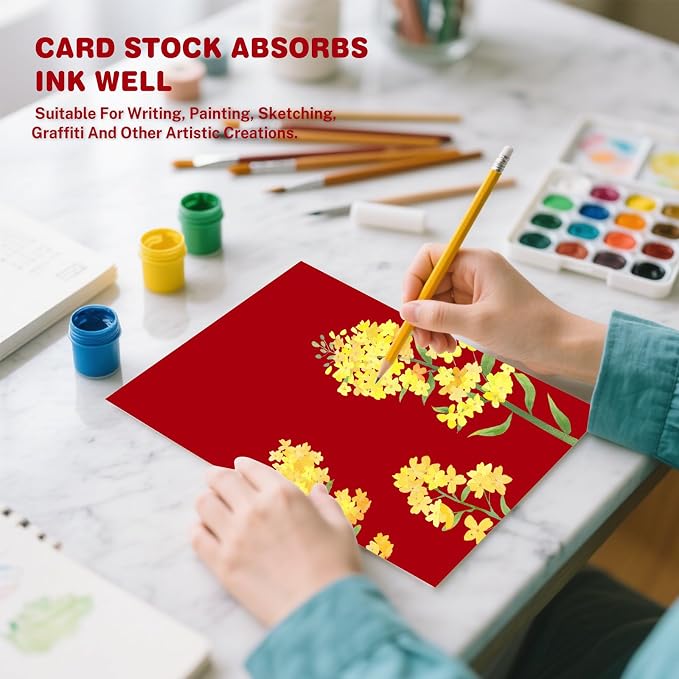 Cardstock 8.5 X 11, 40 Sheets Christmas Red Card Stock, 75lb/ 200gsm Copy Paper - Image 6