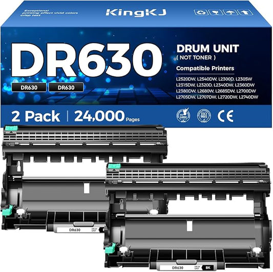 DR630 Drum Unit (Not Toner) Replacement Compatible for Brother DR-630 Imaging Drum HL-L2380DW HL-L2320D HL-L2340DW DCP-L2540DW MFC-L2700DW MFC-L2720DW HL-L2300D HL-L2360DW MFC-L2740DW Printer 2-Pack-DeskLoop Office