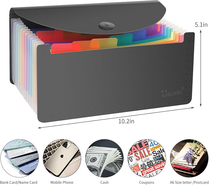 Uquelic Stand Receipt Organizer Folder - Image 2