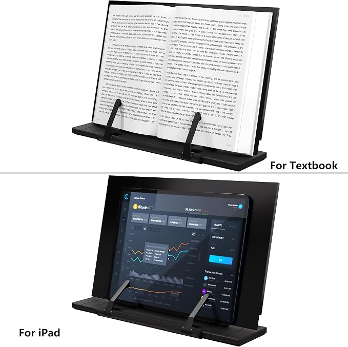 Readaeer Metal Book Stand for Desk Portable Document Holder for Cook Book - Image 5