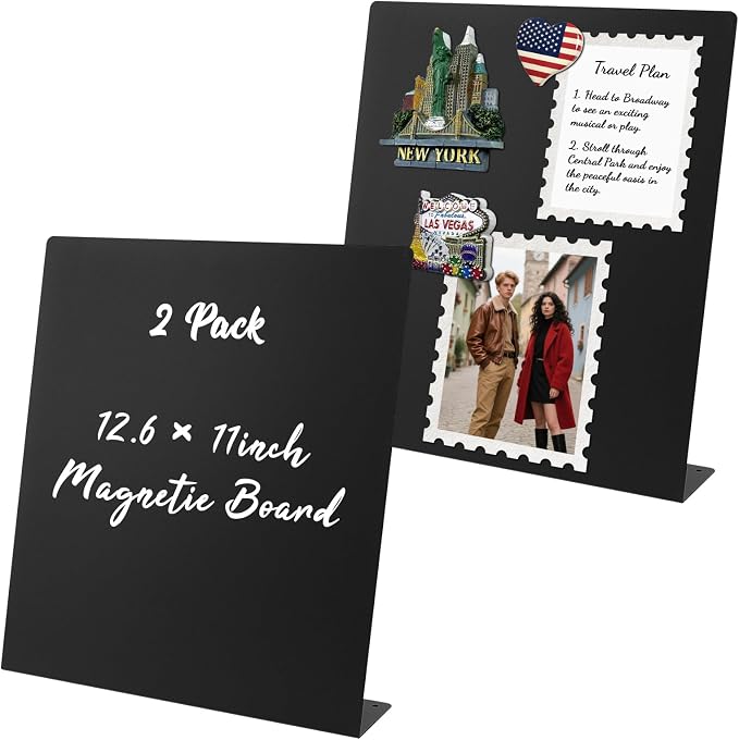 2 Pack Magnet Board, Metal Magnetic Bulletin Board, Magnet Display Stand by Unknown