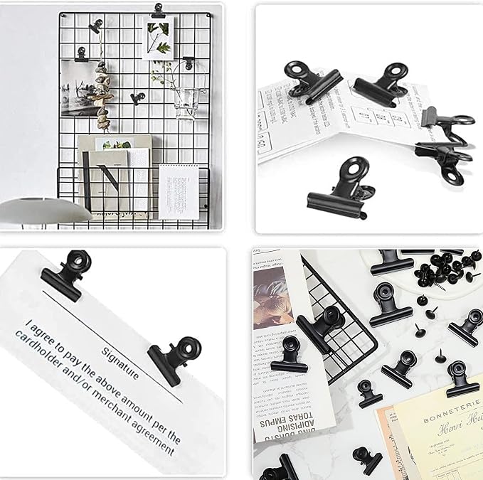 Bulldog Clips with Hole for Push-pin, Paper File Clips with Strong Spring - Image 5