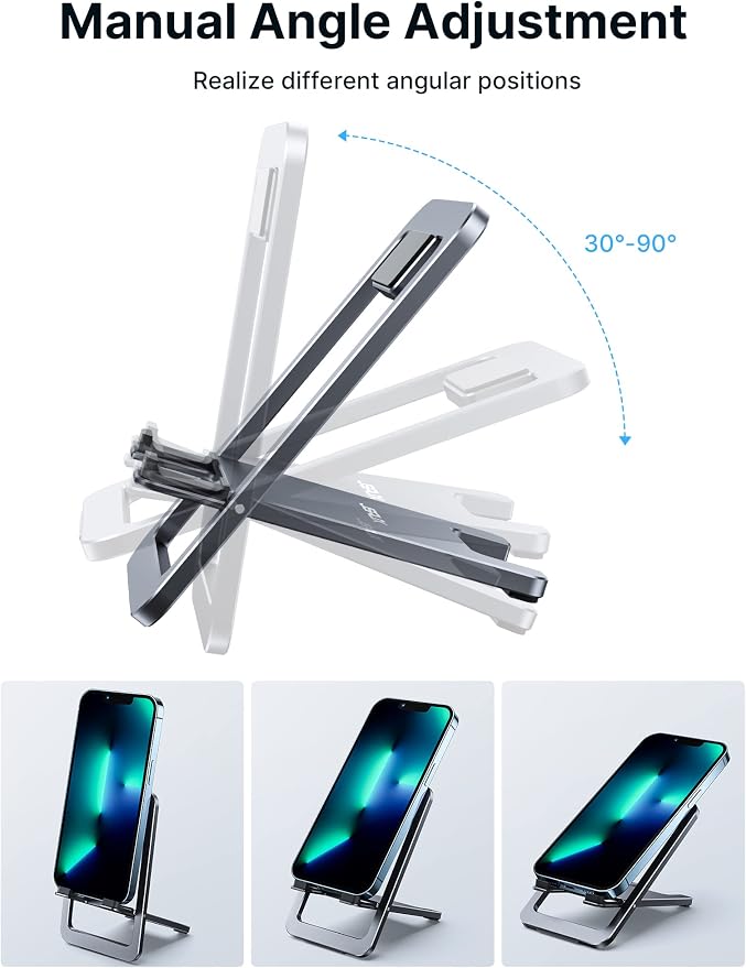 JSAUX Cell Phone Stand 2-Pack, Foldable Aluminum Adjustable Phone Holder - Image 4