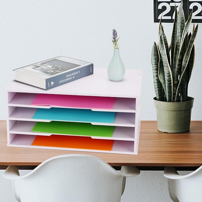 Construction Paper Organizer 18" x 12", 4 Tier Desktop File Storage Cardstock - Image 3
