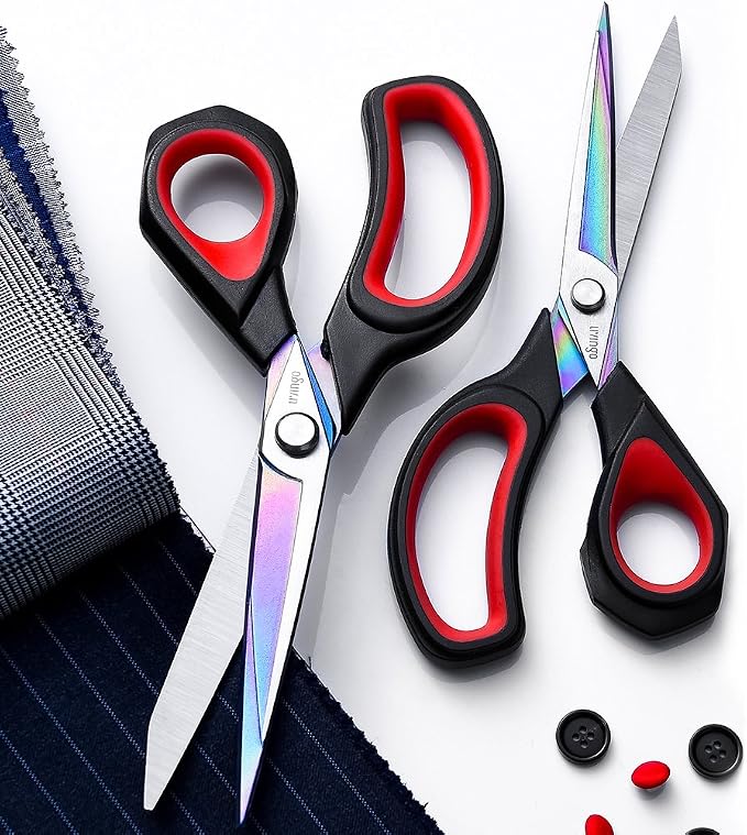 LIVINGO Premium Tailor Scissors Heavy Duty Multi-Purpose Titanium Coating - Image 7