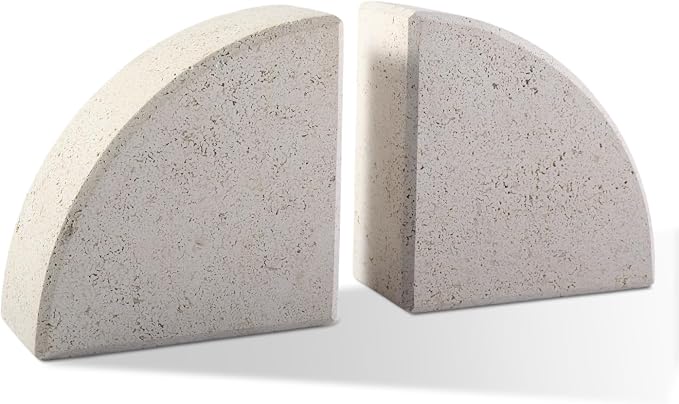 Karibiber Marble Bookend for Shelves, Non-Skid Bookends for Heavy Books by Karibiber