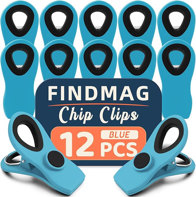 FINDMAG Chip Clips Bag Clips, 12 Pack Bag Clip by FINDMAG