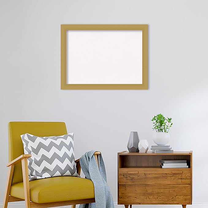 Amanti Art White Cork Board for Wall, 24x32 Vision Board with Gold Frame, Medium Corkboard Office Decor for Home Organization, Casual Corkboard Pinboard to display items for home organization-DeskLoop Office