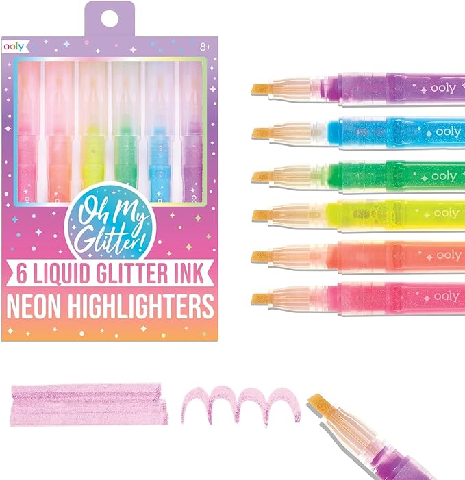 OOLY Oh My Glitter Liquid Glitter Ink Neon Highlighters by Ooly