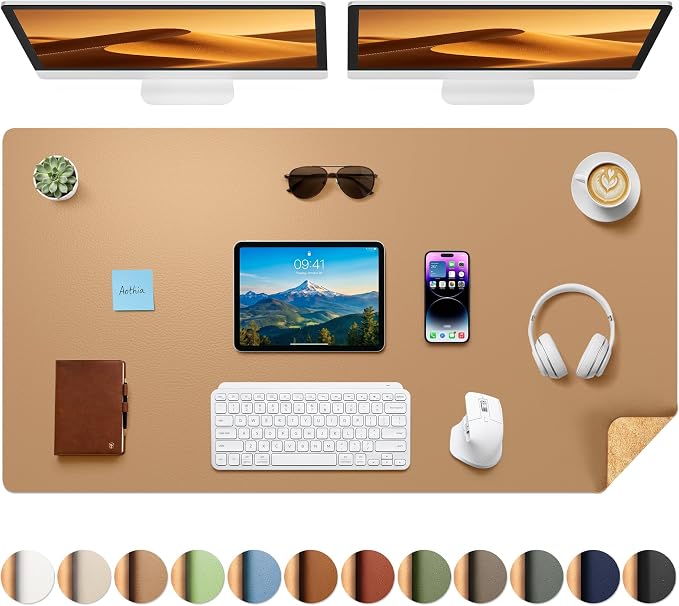 Aothia Cork Desk Mat by AothiaSimpleNaturalUnique