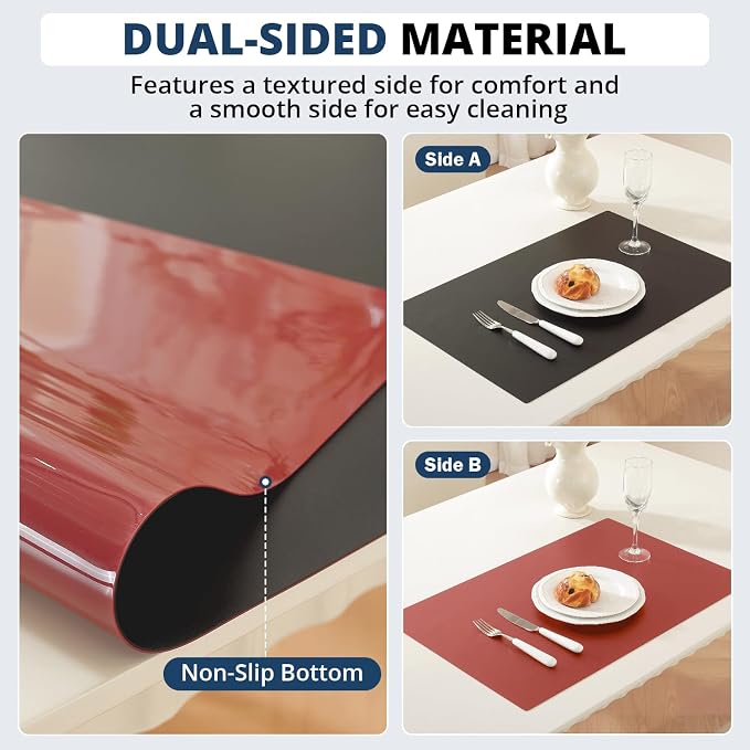 OstepDecor Black Table Cover Protector 42 x 72 Inch, 1.5mm Thick Plastic Table - Image 3