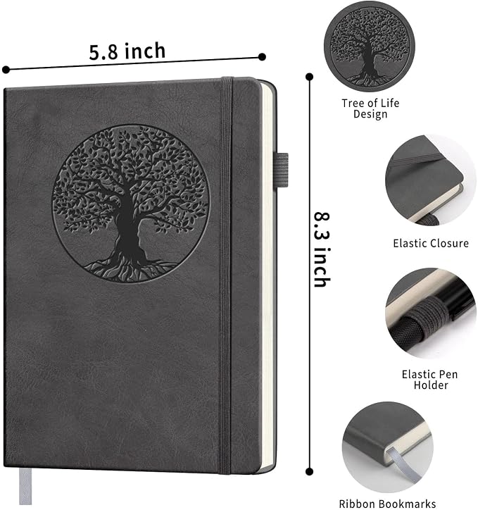 Lined Journal Notebook, A5 Leather Vintage Journals - Image 2