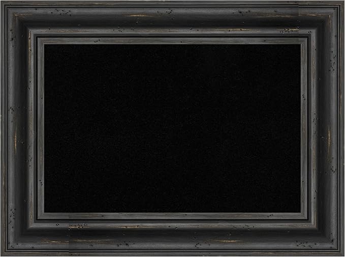 Amanti Art Black Cork Board for Wall, 17x23 Vision Board with Black Wood Frame, Small Corkboard Office Decor for Home Organization, Country Rustic Corkboard Pinboard to Display Items for Home-DeskLoop Office