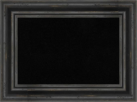 Amanti Art Black Cork Board for Wall, 17x23 Vision Board with Black Wood Frame, Small Corkboard Office Decor for Home Organization, Country Rustic Corkboard Pinboard to Display Items for Home-DeskLoop Office