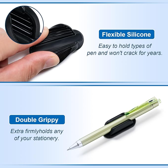 Adhesive Pencil Holders for Desk, Silicone Flexible Pen Holder for Wall - Image 3